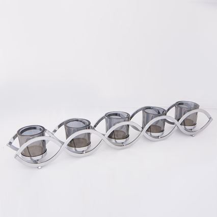 Ljusstake 54x8x8 cm i blank krom