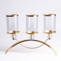 Ljusstake GLAMOUR guld/klarglas