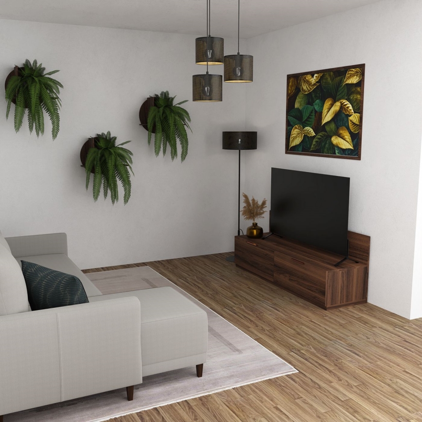 Taklampa på kabel LOFT SHADE 3xE27/60W/230V svart/guld