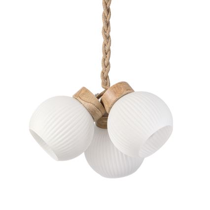 LOOMIS pendellampa med kabel 3xE27/15W/230V 83 cm beige/ek