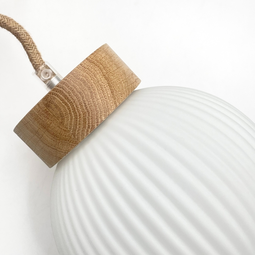LOOMIS pendellampa med kabel 3xE27/15W/230V 83 cm beige/ek