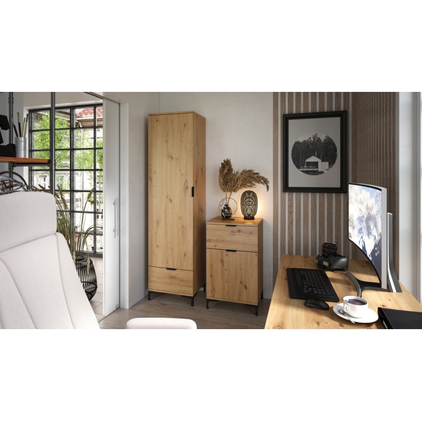 LORA byrå med låda i artisan-ek