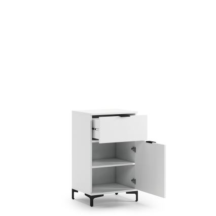 LORA vit byrå med låda