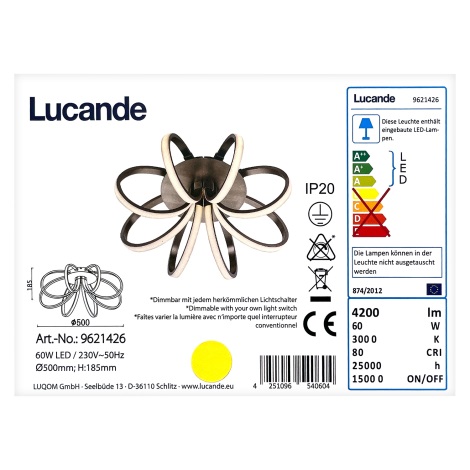 Lucande - LED Dimbar taklampa VADA LED/60W/230V