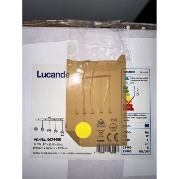 Lucande - LED ljuskrona med textilsladd HAYLEY 5xLED/5W/230V