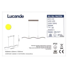 Lucande - LED ljusreglerad ljuskrona på textilsladd BRAMA LED/42W/230V