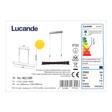 Lucande - LED ljusreglerad ljuskrona på textilsladd EBBA 5xLED/5W/230V