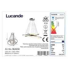 Lucande - LED ljusreglerad ljuskrona på textilsladd EZANA LED/53W/230V