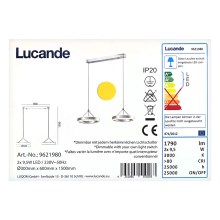 Lucande - LED ljusreglerad ljuskrona på textilsladd LYANI 2xLED/9,5W/230V
