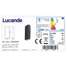 Lucande - LED vägglampa för utomhusbruk CORDA 2xLED/3W/230V IP54