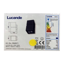Lucande - LED vägglampa för utomhusbruk GABRIELA 2xLED/9,5W/230V IP54