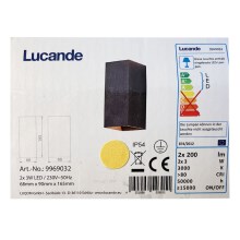 Lucande - LED vägglampa för utomhusbruk MIKKA 2xLED/3W/230V IP54