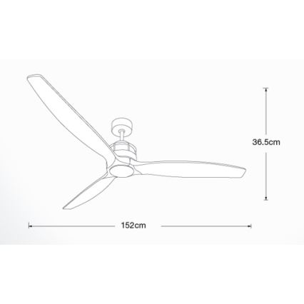 Lucci air 210507 - Takfläkt AIRFUSION AKMANI paulownia/svart + fjärrkontroll