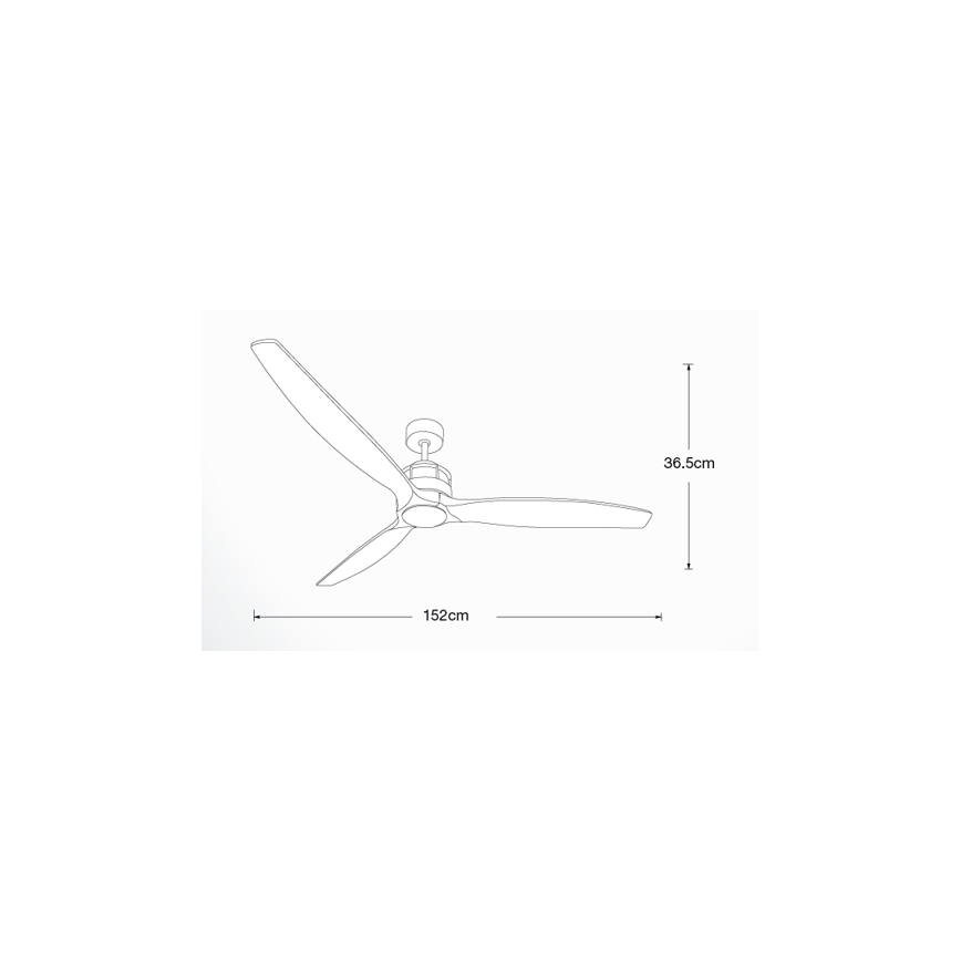 Lucci air 210508 - Takfläkt AIRFUSION AKMANI paulownia/svart + fjärrkontroll