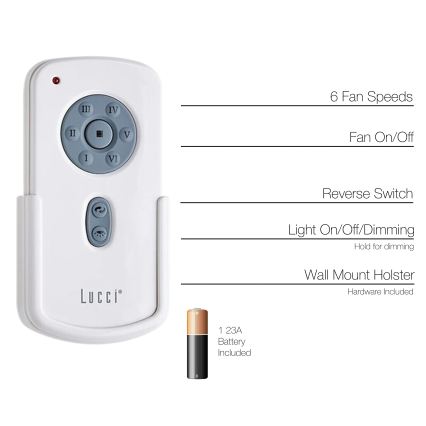 Lucci Air 21052TRS - Fjärrkontroll för fläktarna CLIMATE, RADAR och FRASER, 1x23A-batteri
