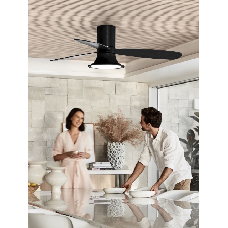 Lucci Air 210662 - LED Dimbar takfläkt FLUSSO 1xGX53/18W/230V trä/svart + fjärrkontroll