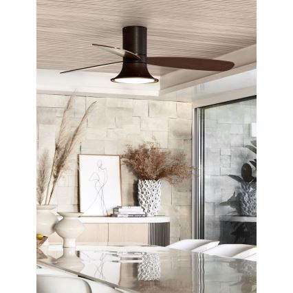 Lucci Air 210663 - LED dimbar takfläkt FLUSSO 1xGX53/18W/230V brun + fjärrkontroll