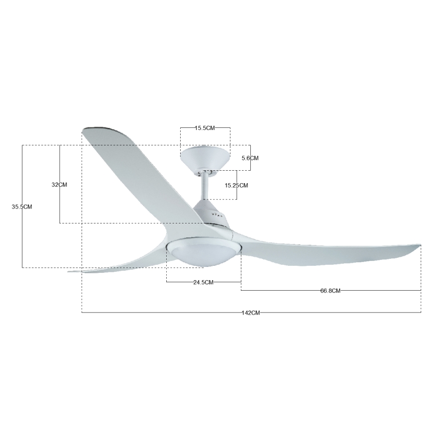 Lucci air 213096 - LED-takfläkt MARINER LED/15W/230V vit Ø 142 cm + fjärrkontroll