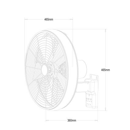 Lucci air 213124 - Väggfläkt BREEZE 55W/230V svart + fjärrkontroll