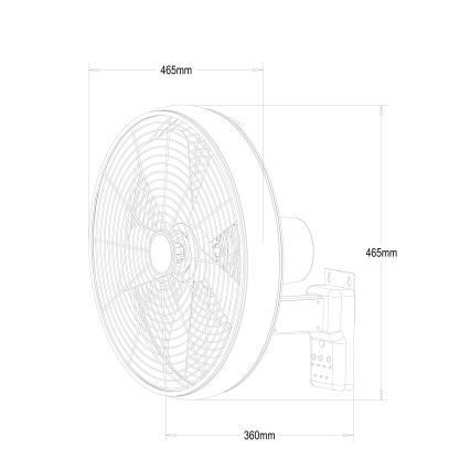 Lucci air 213126 - Väggfläkt BREEZE 55W/230V matt krom + fjärrkontroll