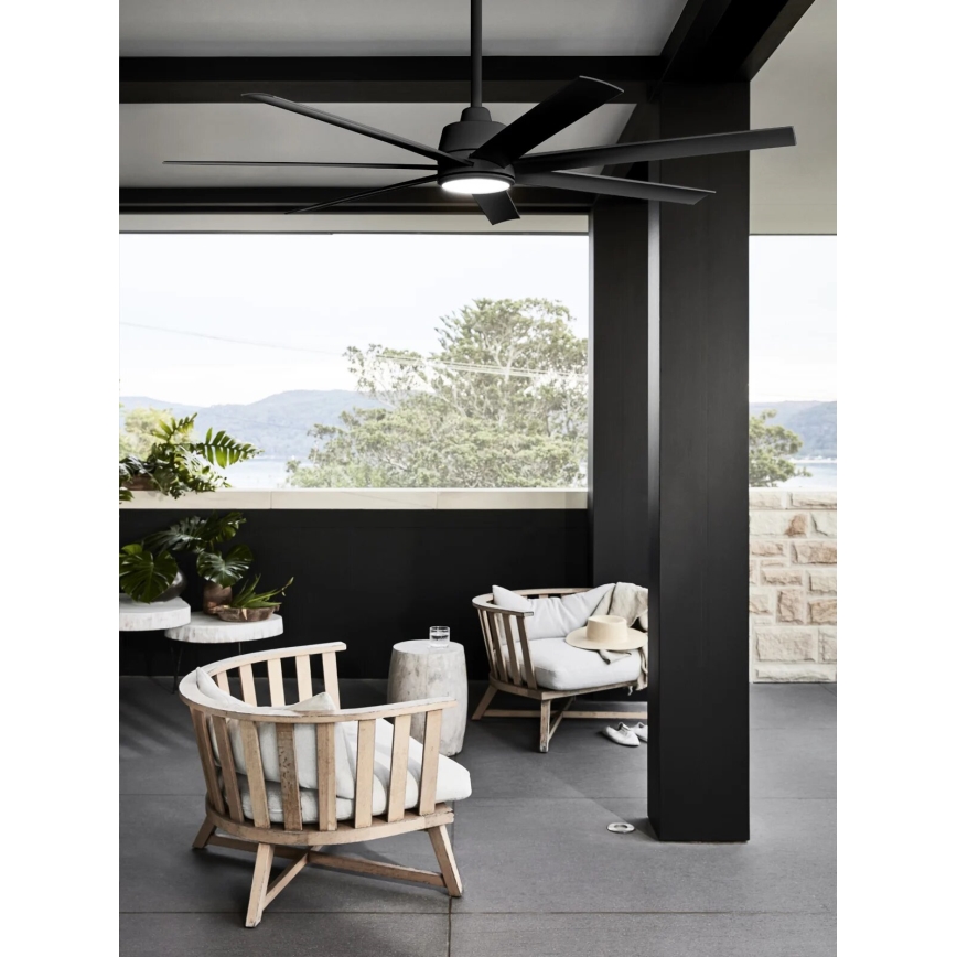 Lucci Air 21318349 - LED Dimbar takfläkt ATLANTA 1xGX53/12W/230V diameter 142 cm svart + fjärrkontroll