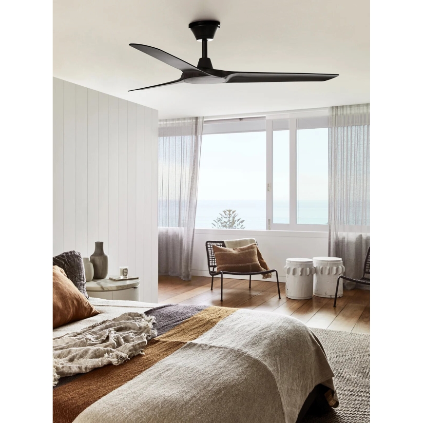 Lucci Air 21321649 - Takfläkt ABYSS diameter 142 cm IP66 svart + fjärrkontroll