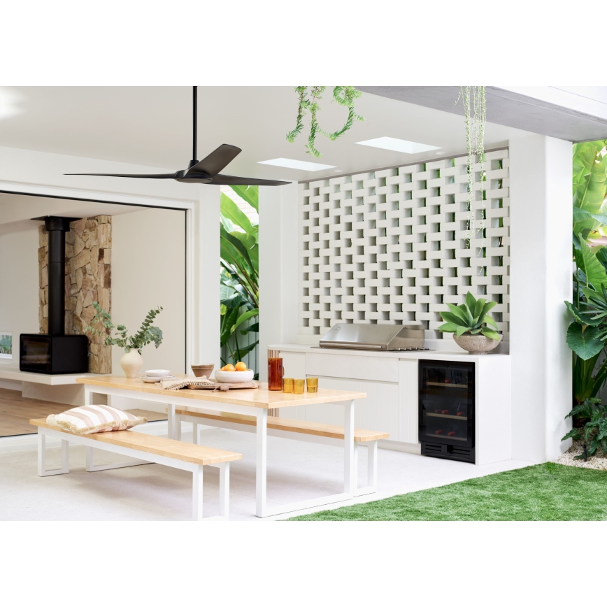 Lucci Air 21321649 - Takfläkt ABYSS diameter 142 cm IP66 svart + fjärrkontroll