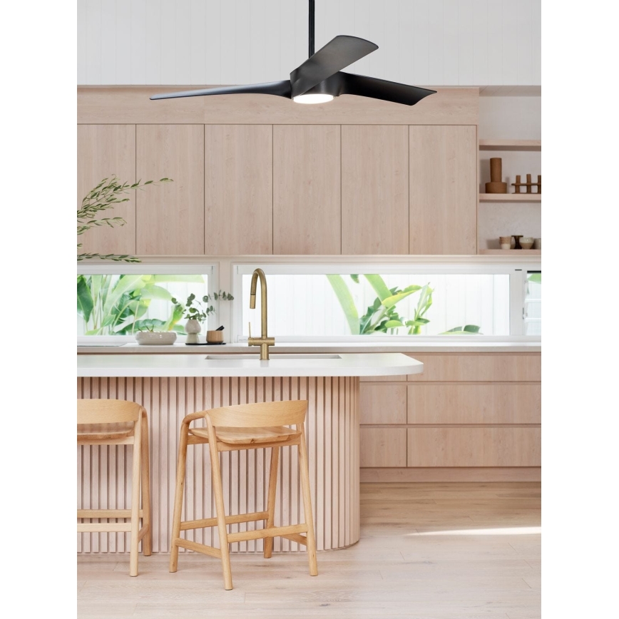 Lucci air 213358 - LED Dimbar takfläkt LINE 1xGX53/12W/230V svart + fjärrkontroll