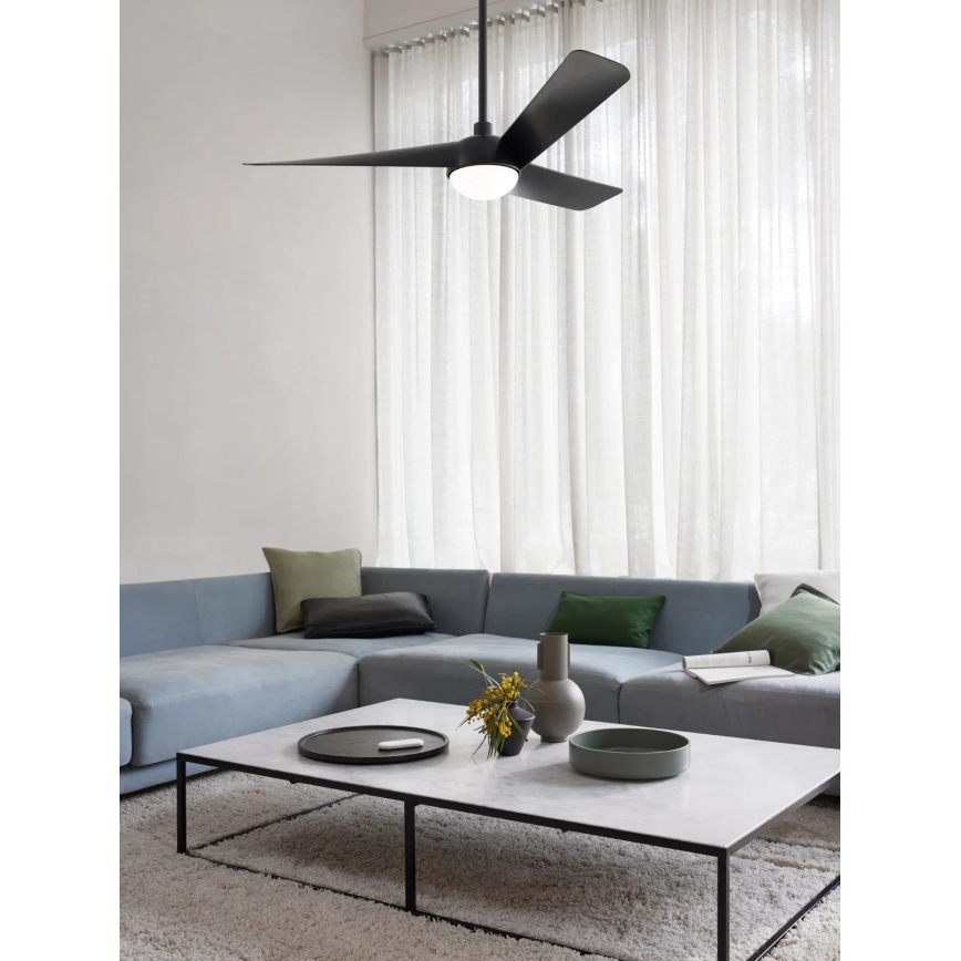 Lucci Air 21617149 - Dimbar LED-takfläkt OSPREY 1xGX53/12W/230V Ø 132 cm svart + fjärrkontroll