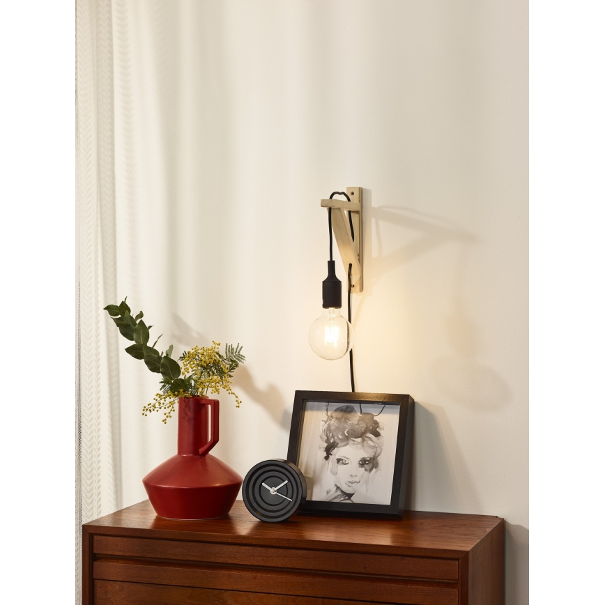 Lucide 08208/01/30 - väggbelysning FIX WALL 1xE27/60W/230V svart