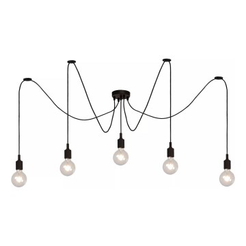 Lucide 08408/05/30 - Ljuskrona med textilsladd FIX MULTIPLE 5xE27/60W/230V spindel