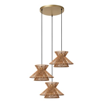 Lucide 10420/03/72 - Ljuskrona med textilsladd TASMAN 3xE27/60W/230V beige