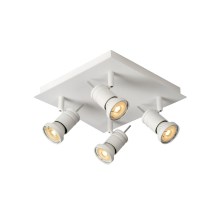 Lucide 17990/19/31 - LED ljusreglerad spotlight TWINNY 4xGU10/4,5W/230V vit 25cm