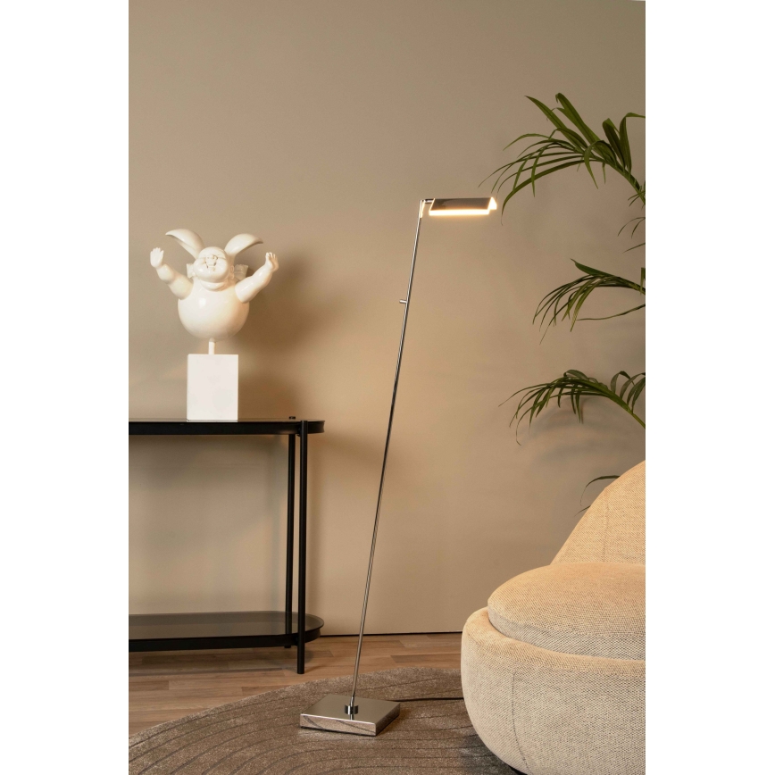 Lucide 19730/10/11 - LED Dimbar golvlampa AARON LED/12W/230V skinande krom