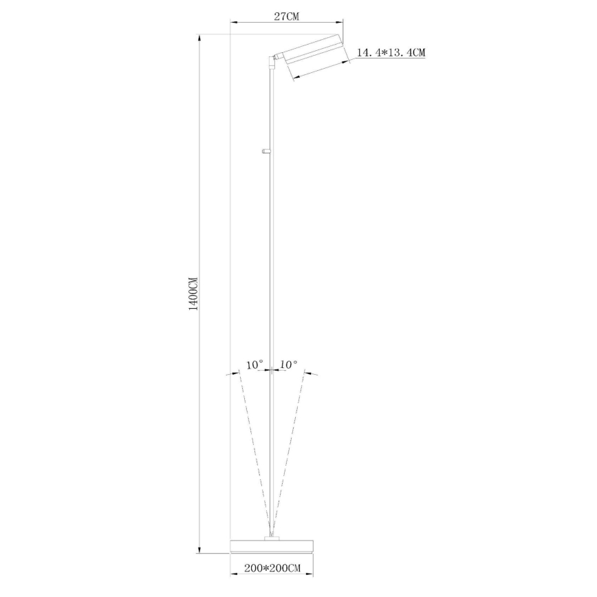 Lucide 19730/10/11 - LED Dimbar golvlampa AARON LED/12W/230V skinande krom