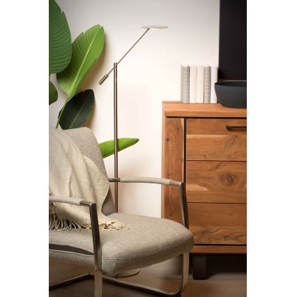 Lucide 19766/09/12 - LED Dimbar golvlampa ANSELMO LED/9W/230V matt krom