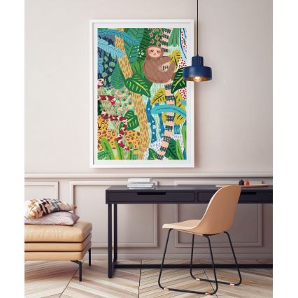 Lucide 20419/20/35 - Ljusskrona med upphängningsrem  OPHELIA 1xE27/40W/230V diameter  20 cm blå 