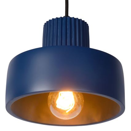 Lucide 20419/20/35 - Ljusskrona med upphängningsrem  OPHELIA 1xE27/40W/230V diameter  20 cm blå 