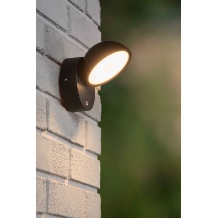 Lucide 22865/12/30 - LED Utomhusvägglampa med skymningssensor FINN LED/12W/230V IP54 svart