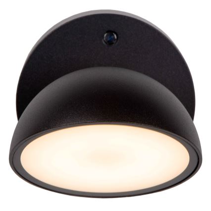 Lucide 22865/12/30 - LED Utomhusvägglampa med skymningssensor FINN LED/12W/230V IP54 svart