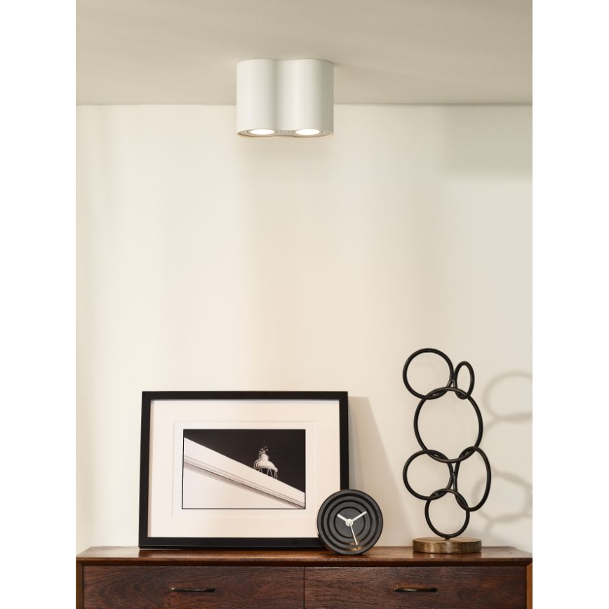 Lucide 22952/02/31 - Spotlampa TUBE 2xGU10/50W/230V vit