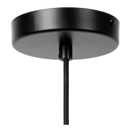 Lucide 45408/30/62 - Ljuskrona med textilsladd ILONA 1xE27/40W/230V diameter 30 cm svart/beige