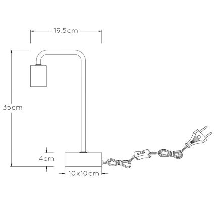 Lucide 45565/01/30 - Bordslampa  LORIN 1xE27/40W/230V svart