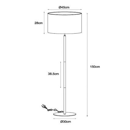 Lucide 45709/81/38 - Golvlampa MAYA 1xE27/40W/230V grädde