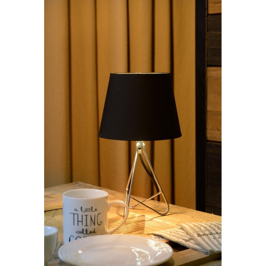 Lucide 47500/81/11 - Bordslampa GITTA 1xE14/40W/230V svart