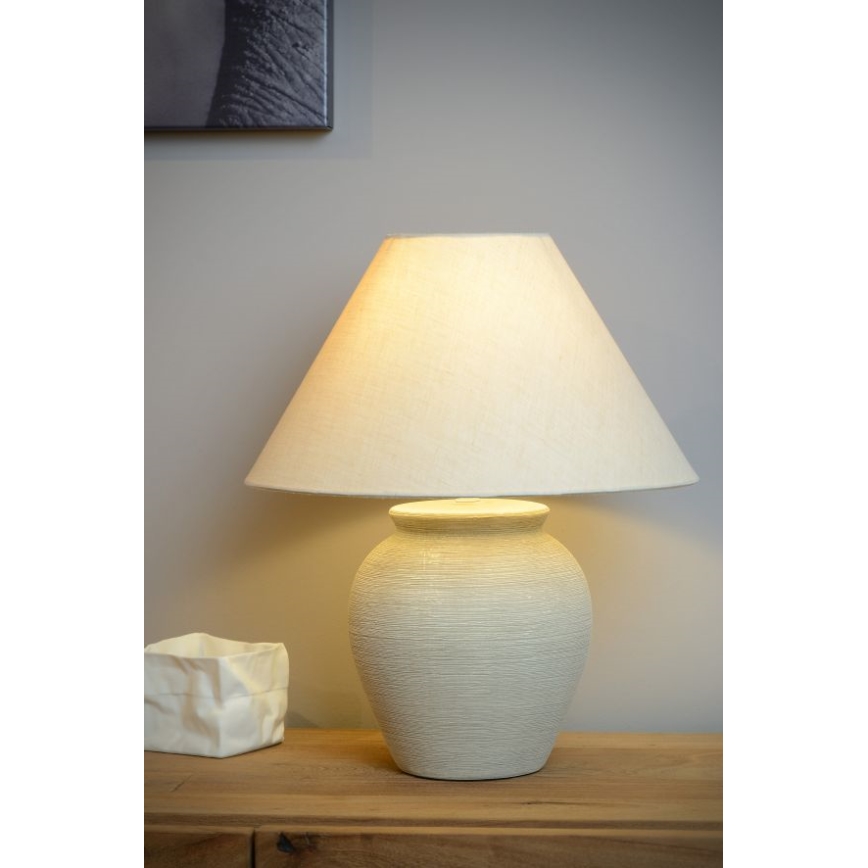 Lucide 47507/81/38 - Bordslampa RAMZI 1xE27/60W/230V beige
