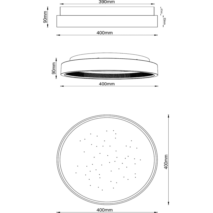 Lucide 71102/40/30 - LED Dimbar taklampa ESTREJA LED/40W/230V 2500-3000K diameter 40 cm svart + fjärrkontroll