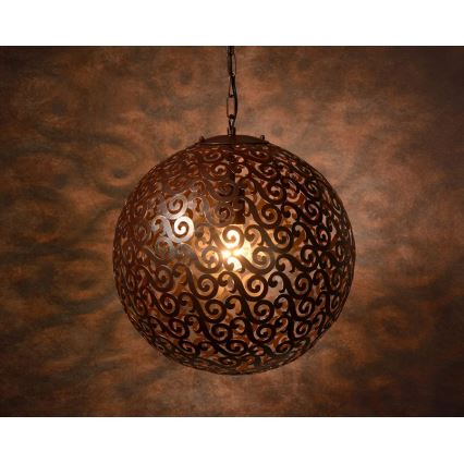 Lucide 78361/01/97 - Hängande lampa FEZ 1xE27/100W/230V brun patina