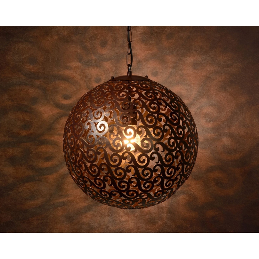 Lucide 78361/01/97 - Hängande lampa FEZ 1xE27/100W/230V brun patina