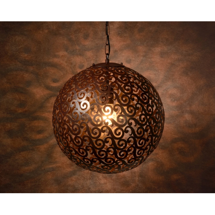 Lucide 78361/01/97 - Hängande lampa FEZ 1xE27/100W/230V brun patina